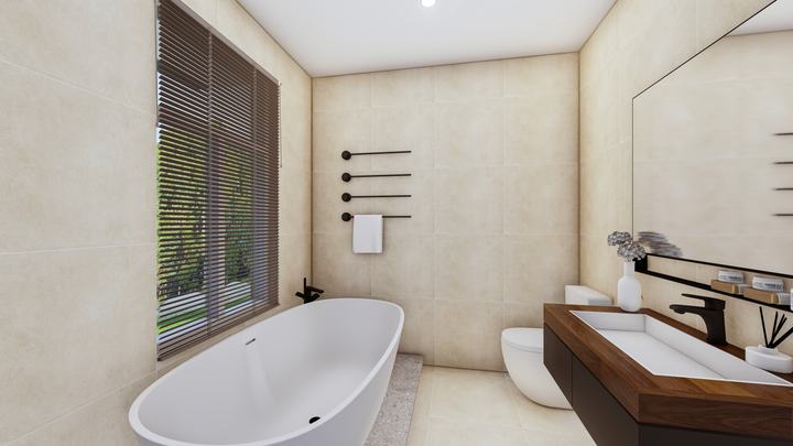 Bathroom with freestanding bath – 3D visualisation – Star Design Solutions