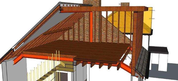 Loft dormer steel and timber – structural model