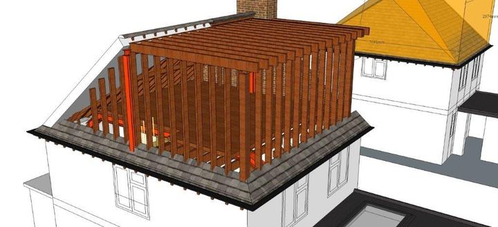 Loft dormer rafters – structural model